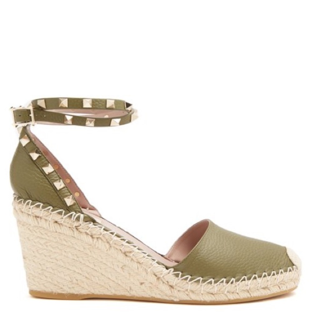 Valentino Rockstud Espadrille Wedges - Picture 1 of 8